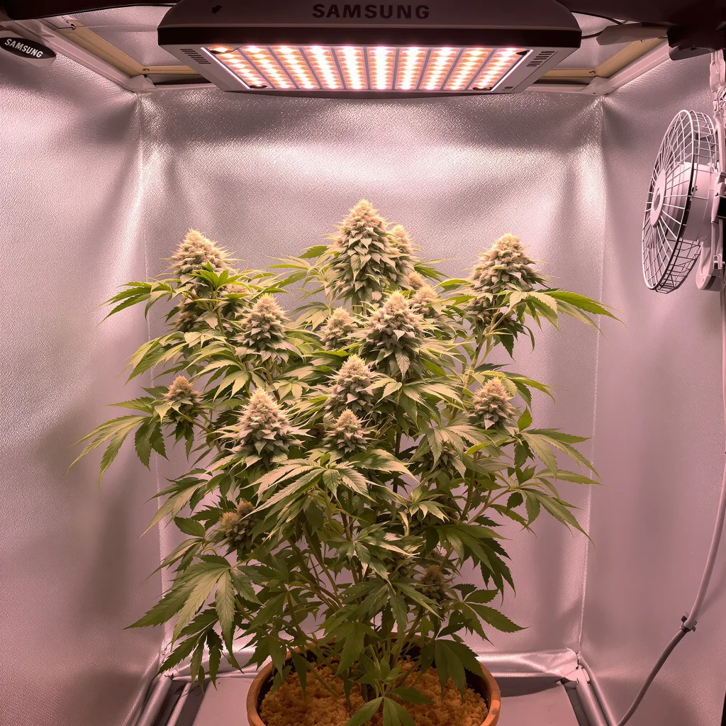 Pennywise CBD cannabis plant in flowering stage — Short feminised