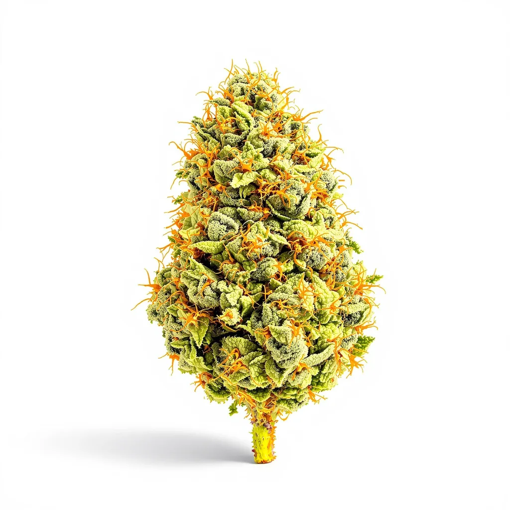 Permafrost 30% indica / 70% sativa flower with visible trichomes