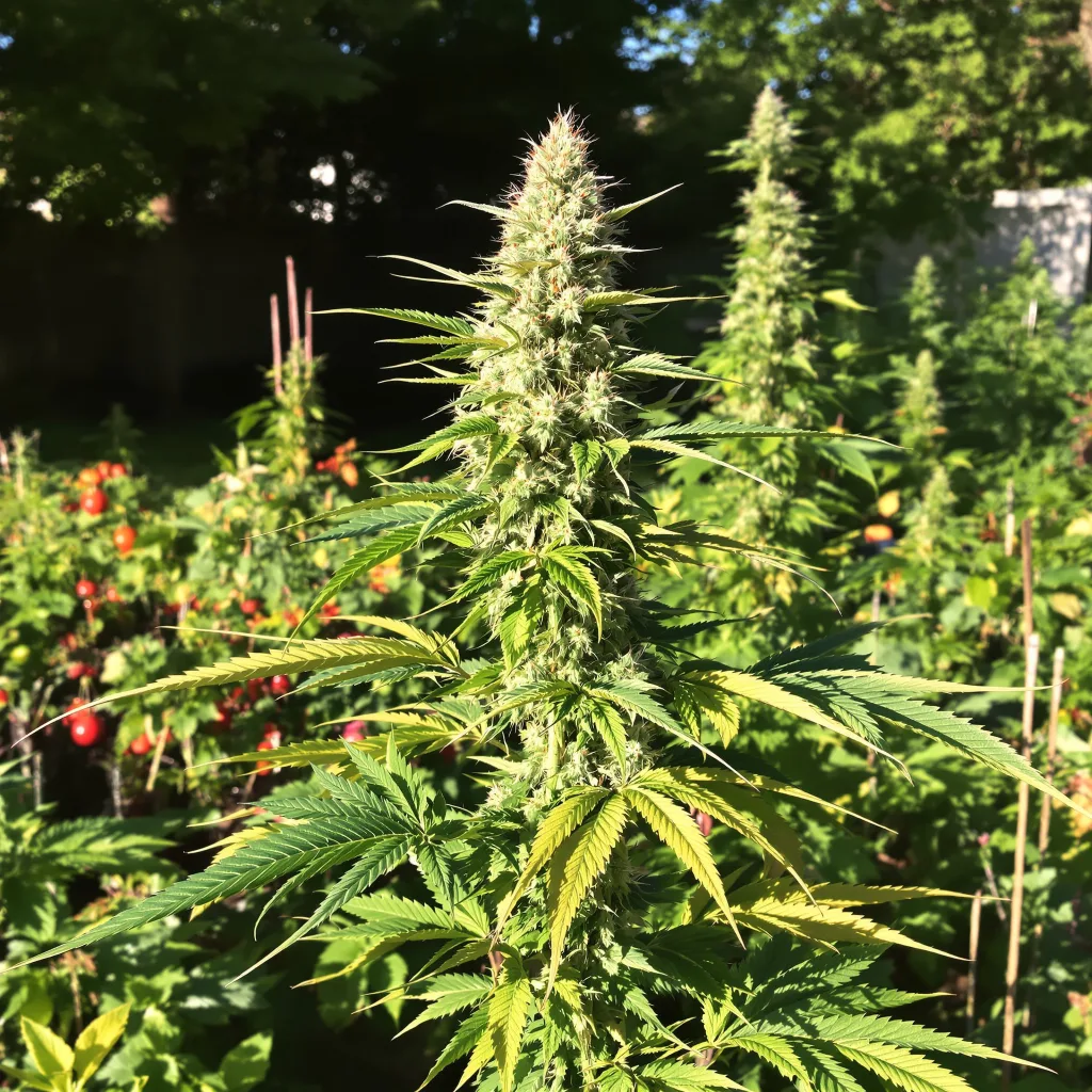 Pineapple Purple Skunk 60% indica / 40% sativa flower with visible trichomes