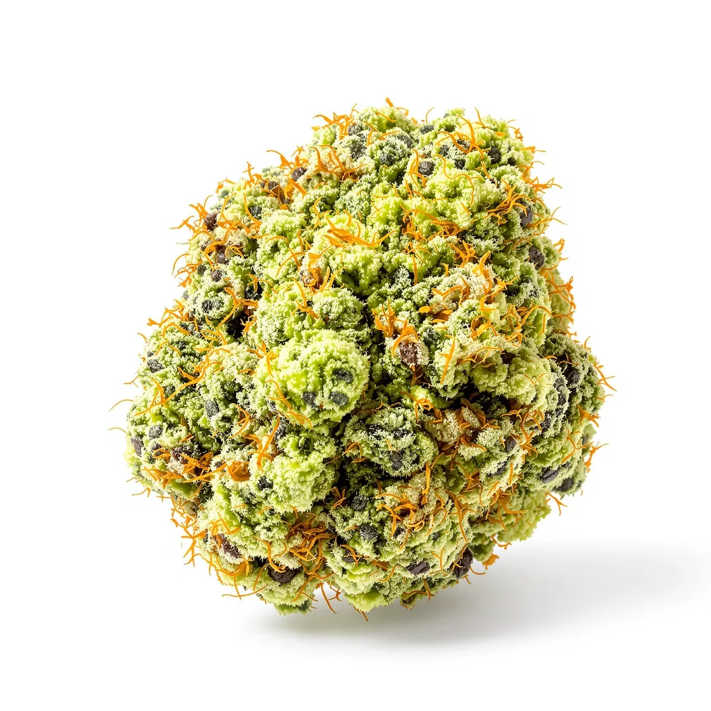 Pineapple Thai 33% indica / 67% sativa flower with visible trichomes