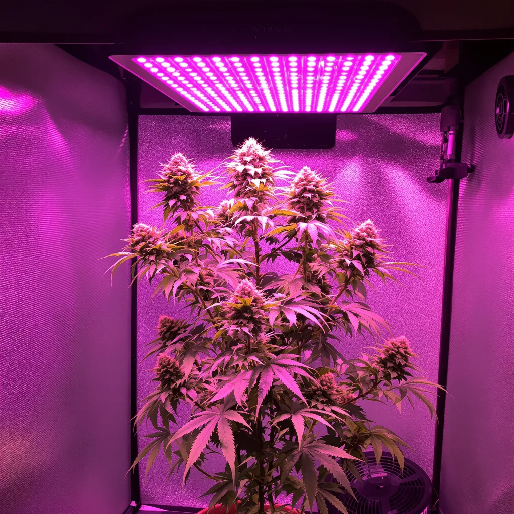 Pink Mango cannabis plant in flowering stage — Short feminised