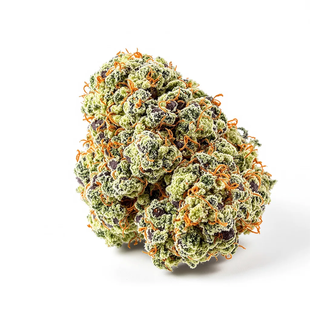 Platinum GSC 60% indica / 40% sativa flower with visible trichomes