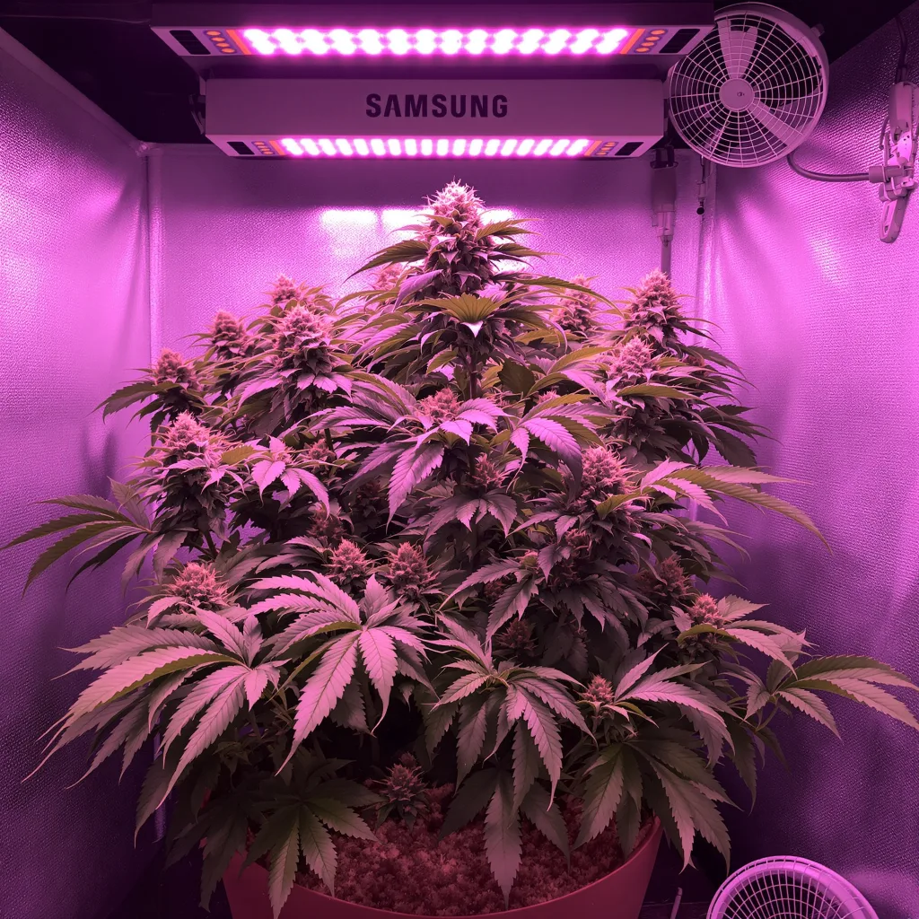 Pluto Kush cannabis plant in flowering stage — 160–200 cm feminised