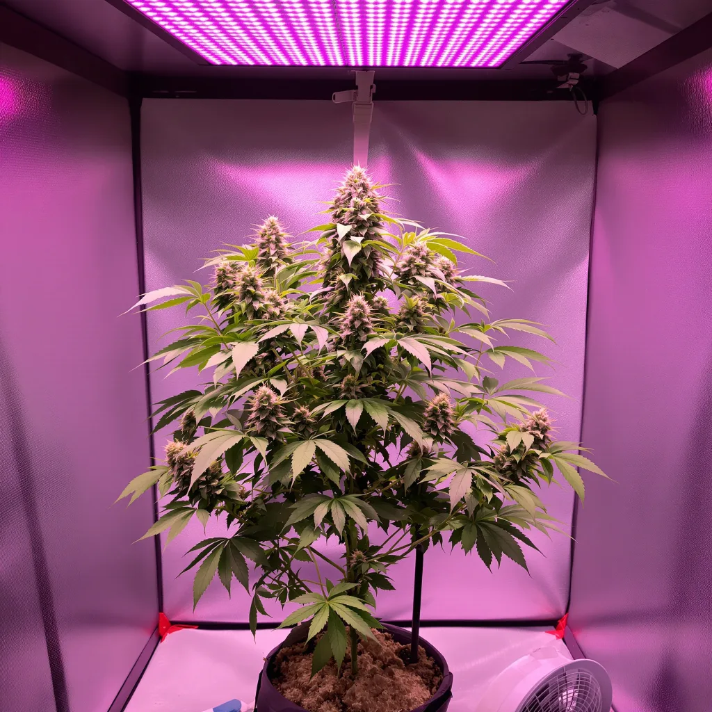 Pokie cannabis plant in flowering stage — 90-120 cm. Medium feminised
