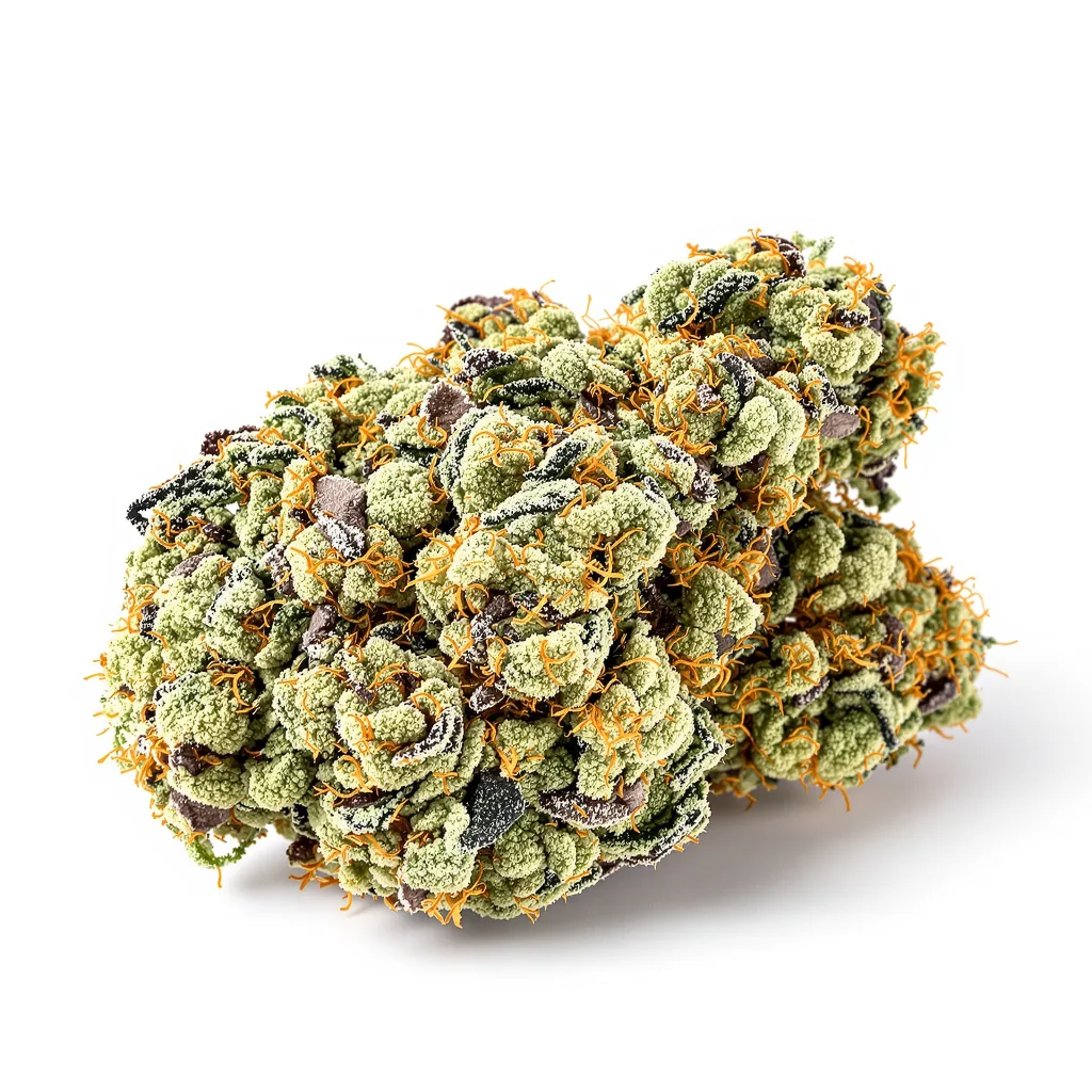 Pop Rox 42% indica / 58% sativa flower with visible trichomes