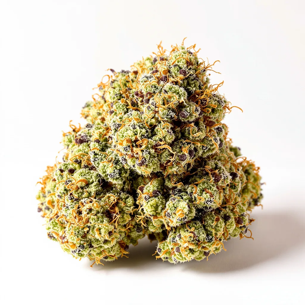 Power Kush 56% indica / 44% sativa flower with visible trichomes