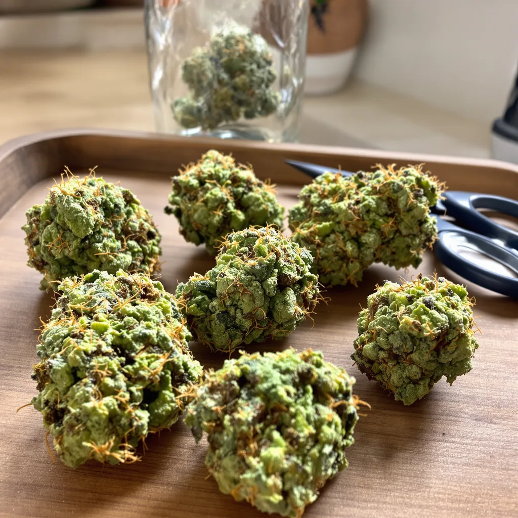 Pure Power Plant 16% indica / 84% sativa flower with visible trichomes