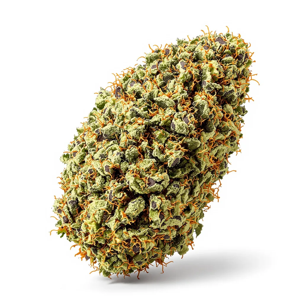 Purple Chemdawg 71% indica / 29% sativa flower with visible trichomes