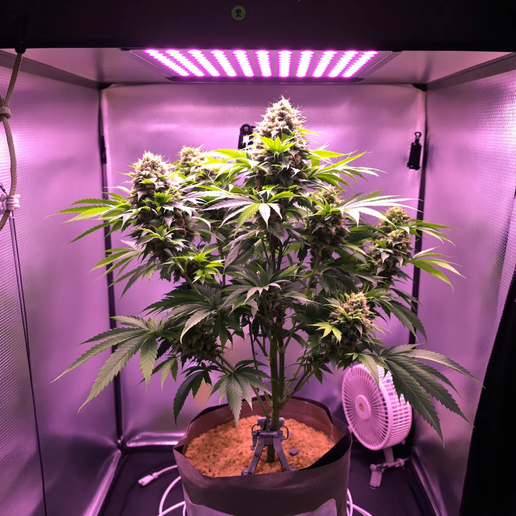 Purple Dragon cannabis plant in flowering stage — 90-120 cm. Medium autoflower