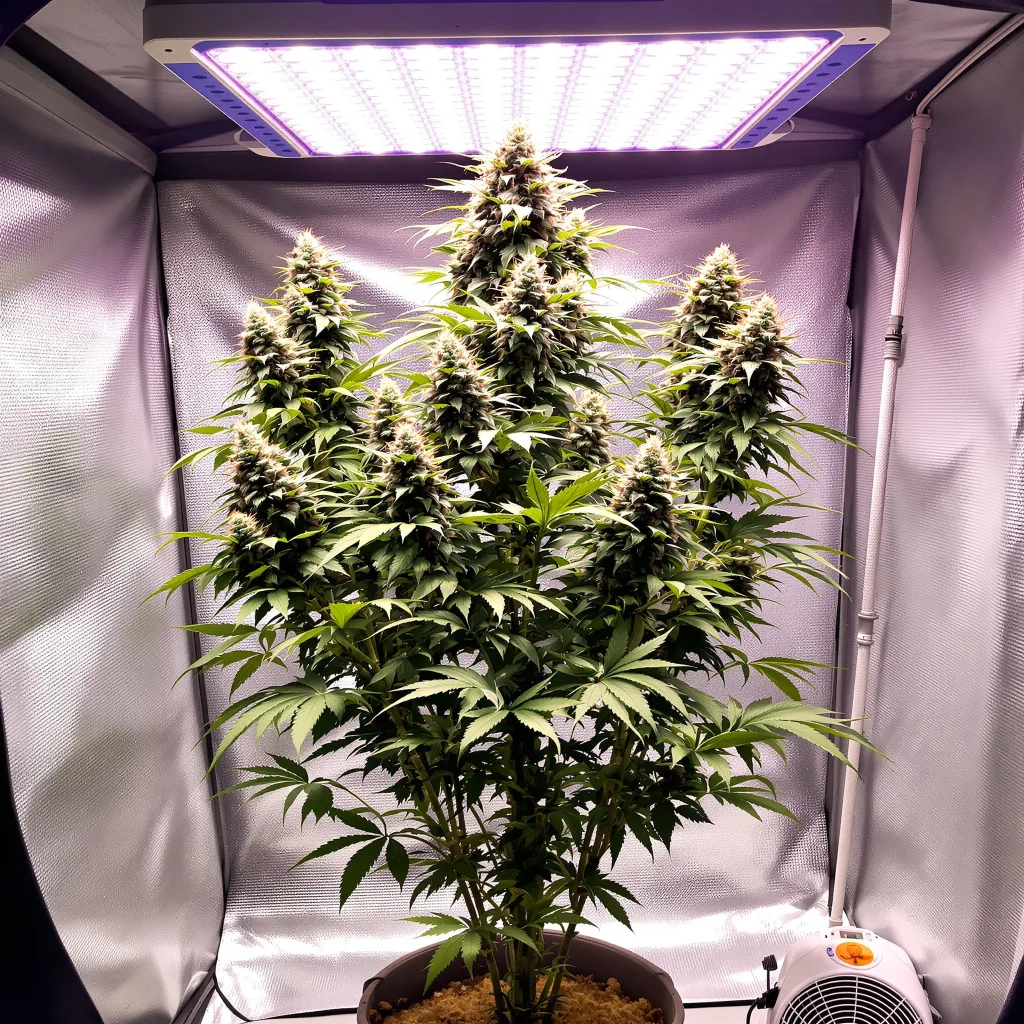 Purple Elephant cannabis plant in flowering stage — Medium feminised