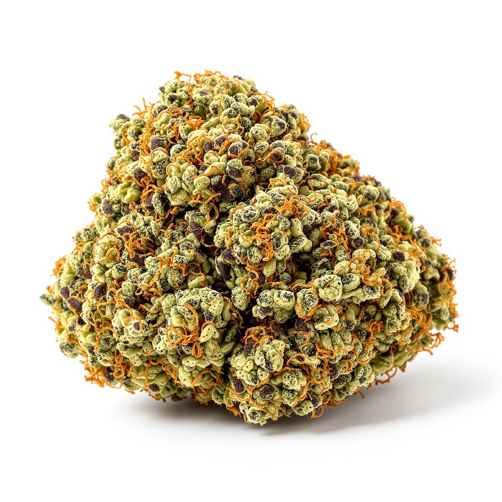 Purple Hindu Kush 67% indica / 33% sativa flower with visible trichomes
