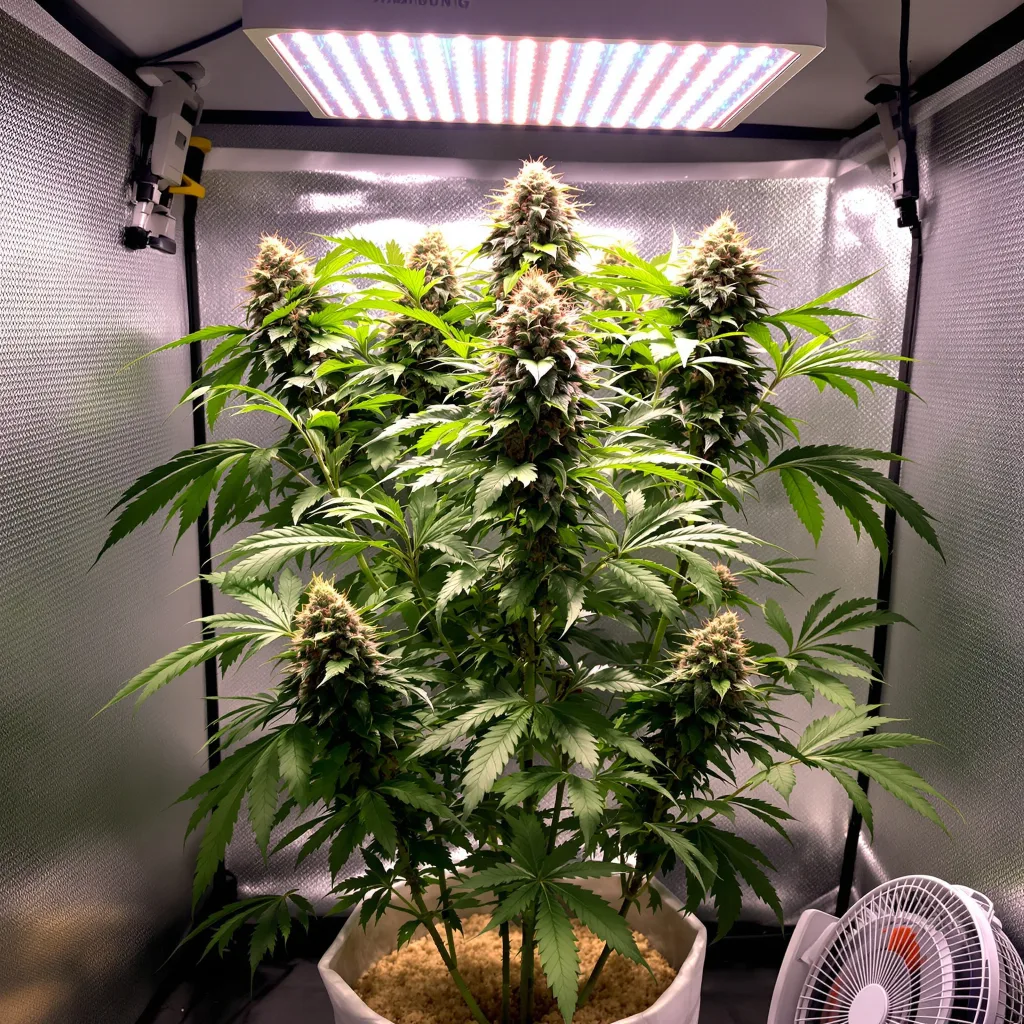 Purple Kush cannabis plant in flowering stage — 100 cm autoflower
