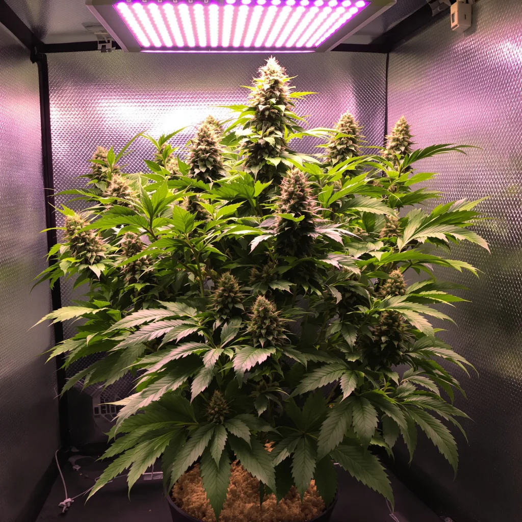 Purple Panty Dropper cannabis plant in flowering stage — Short feminised