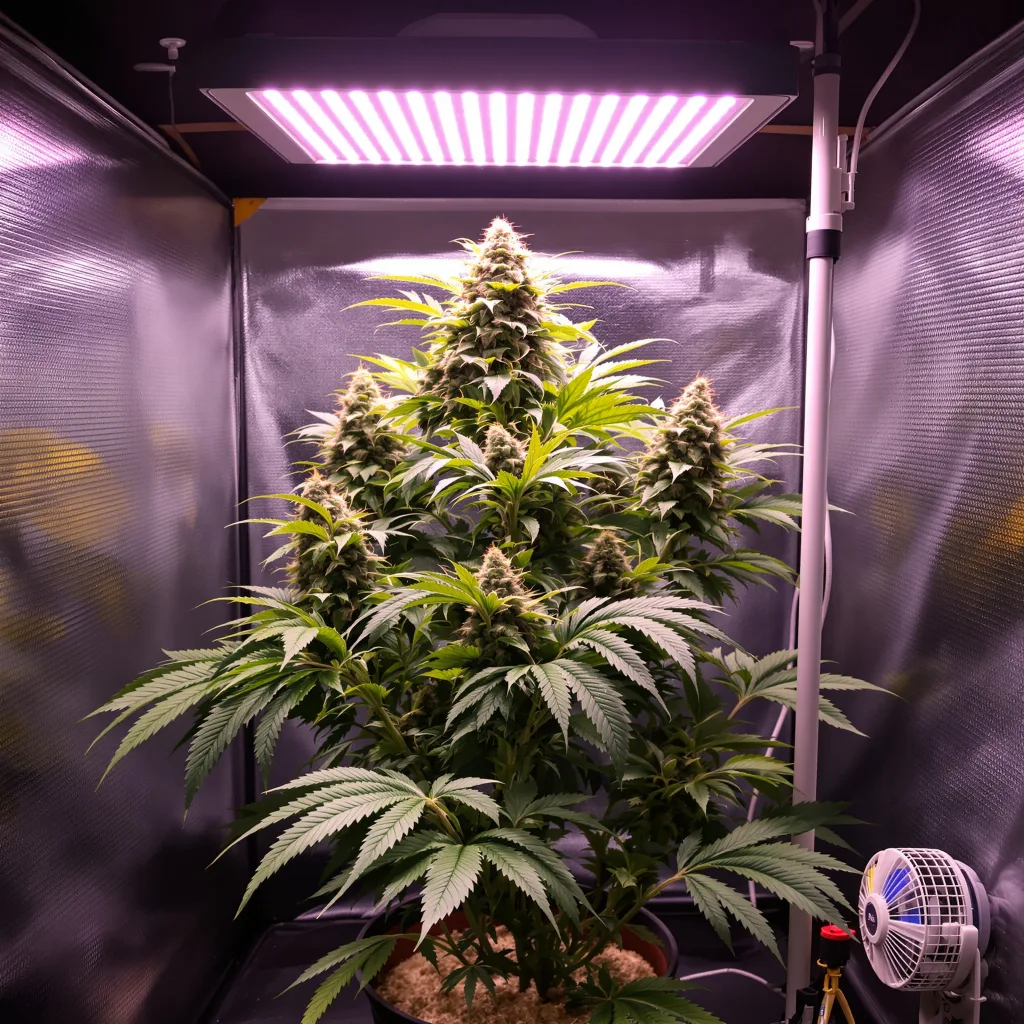Purple Passion cannabis plant in flowering stage — Short autoflower