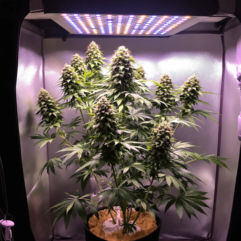 Purple Sour Diesel cannabis plant in flowering stage — Short autoflower