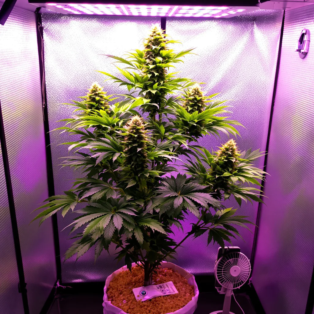 Purple Star cannabis plant in flowering stage — 90-120 cm. Medium autoflower