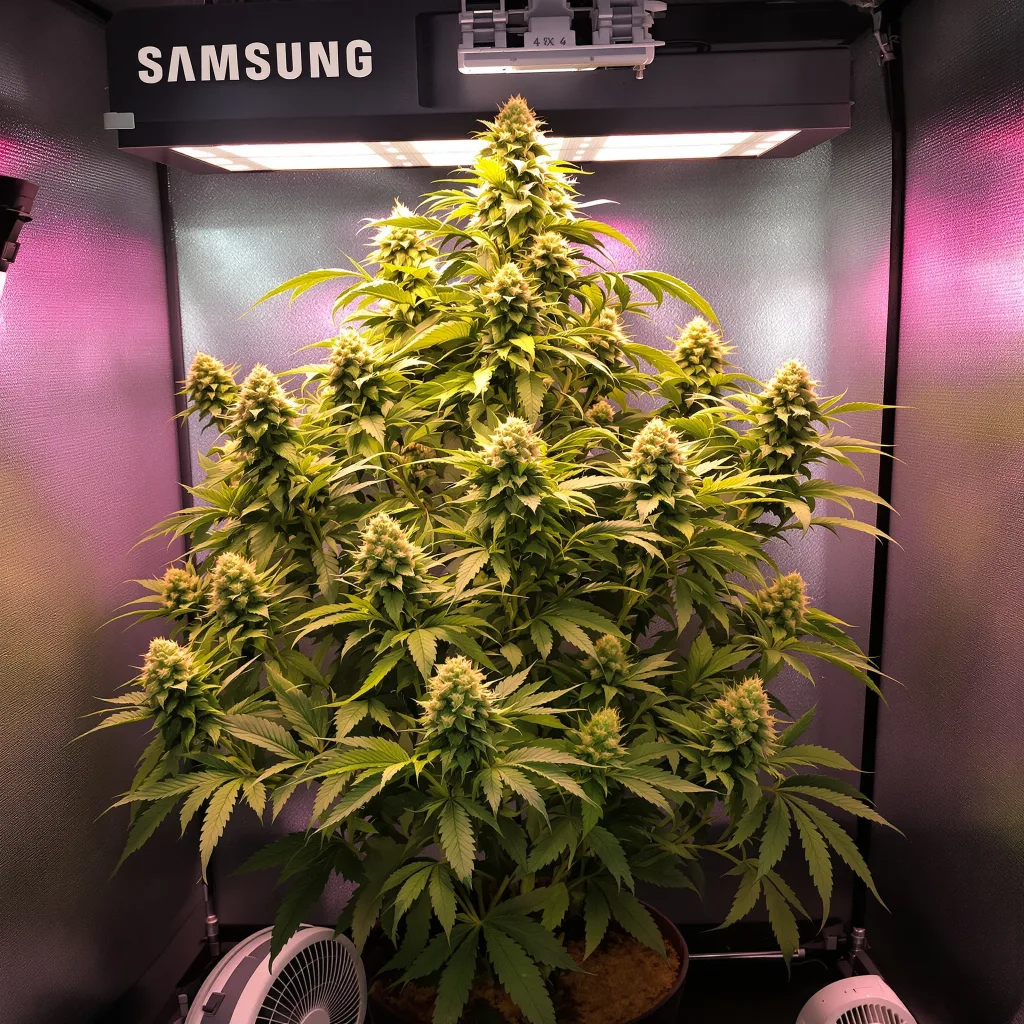 Purple Trainwreck cannabis plant in flowering stage — Medium feminised