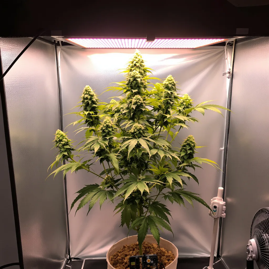 Qrazy Train cannabis plant in flowering stage — 90-120 cm. Medium autoflower