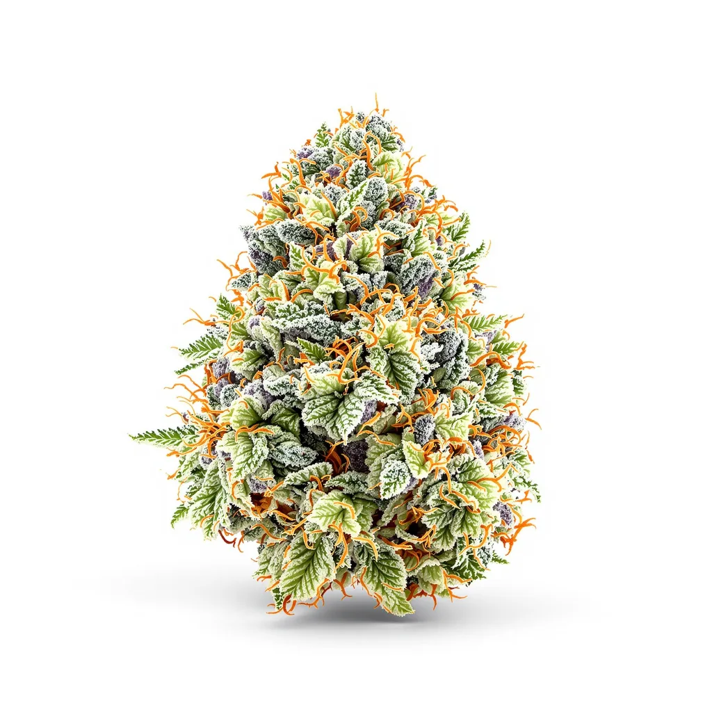 Qrazy Train 50% indica / 50% sativa flower with visible trichomes