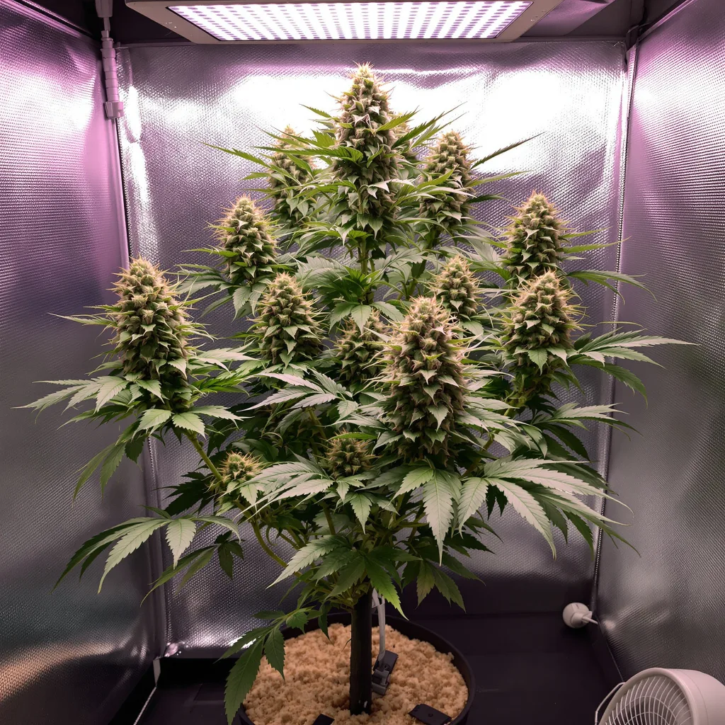 Qrazy Train cannabis plant in flowering stage — Medium feminised