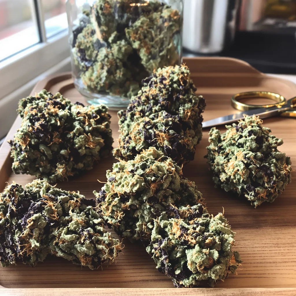 Querkle 62% indica / 38% sativa flower with visible trichomes
