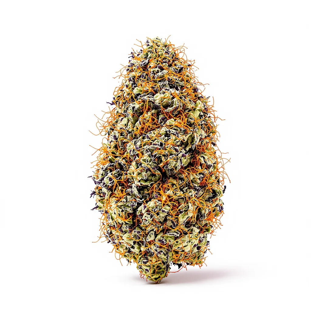 Qush 87% indica / 13% sativa flower with visible trichomes