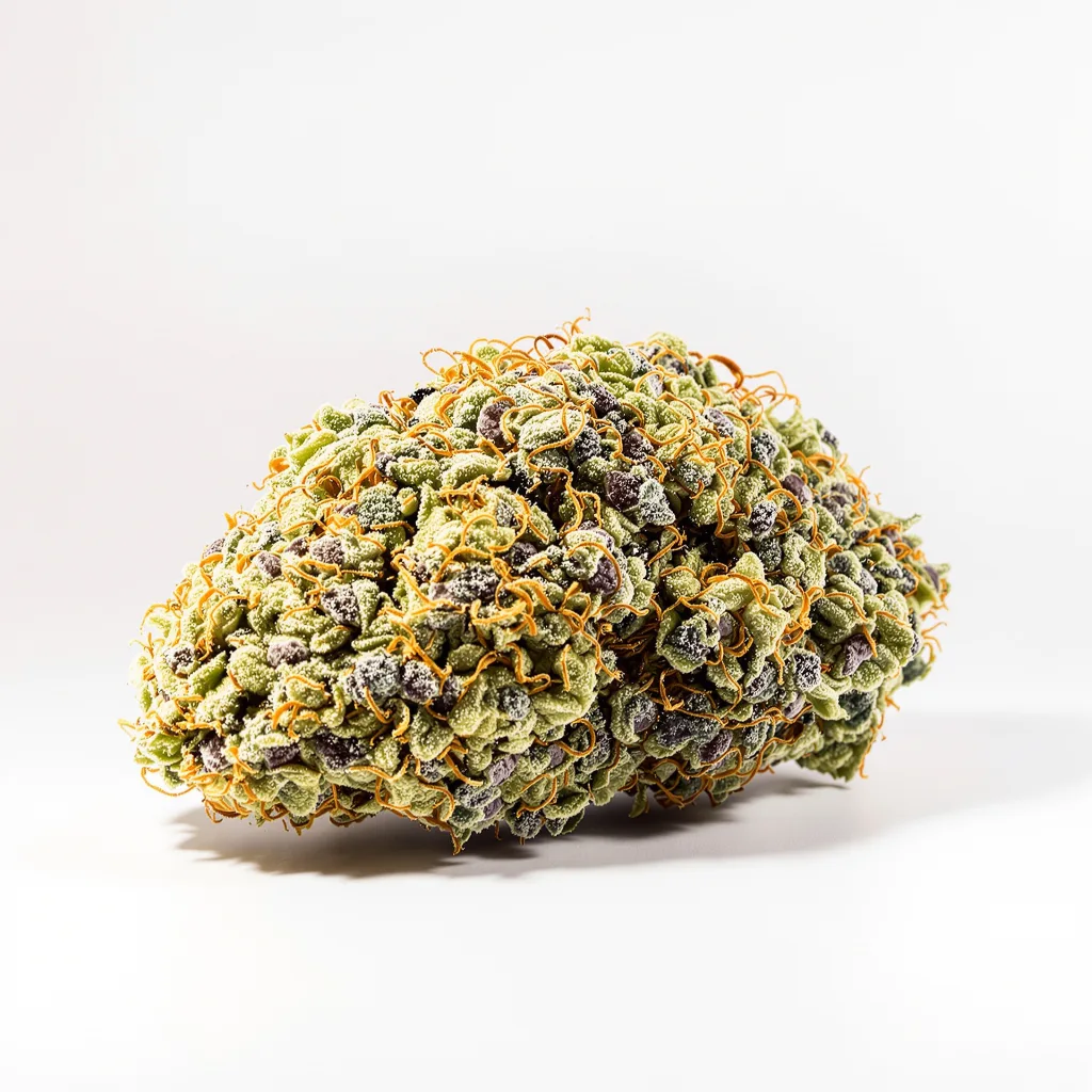 Race Fuel OG 51% indica / 49% sativa flower with visible trichomes