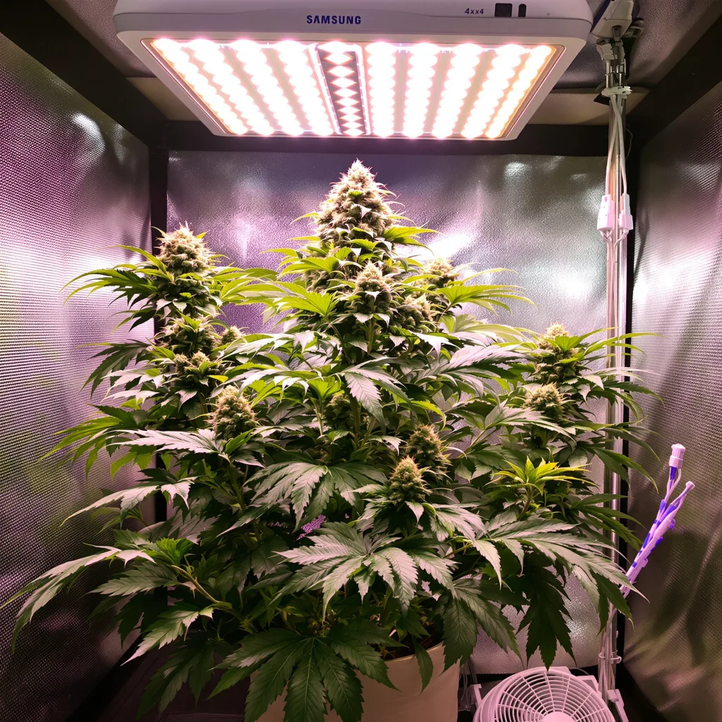 Raisinberry cannabis plant in flowering stage — 70–110 cm autoflower