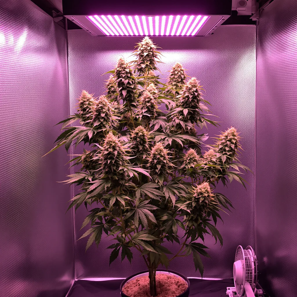 Raspberry Cough cannabis plant in flowering stage — Tall autoflower