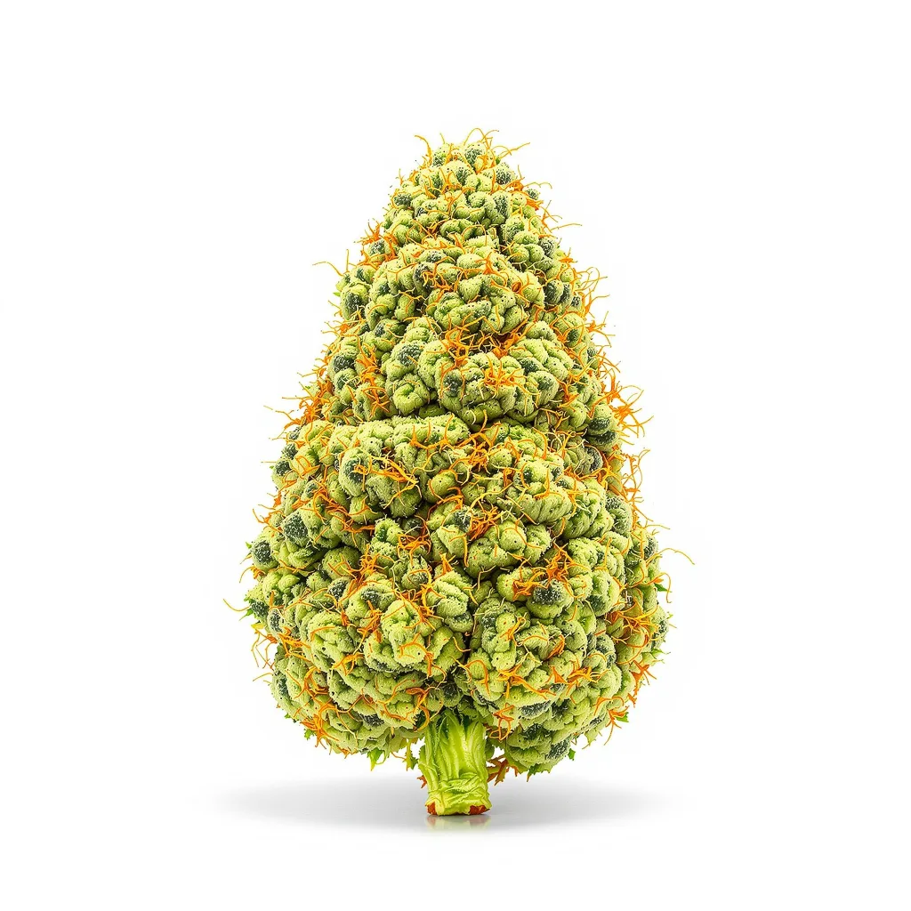 Red Congolese 10% indica / 90% sativa flower with visible trichomes