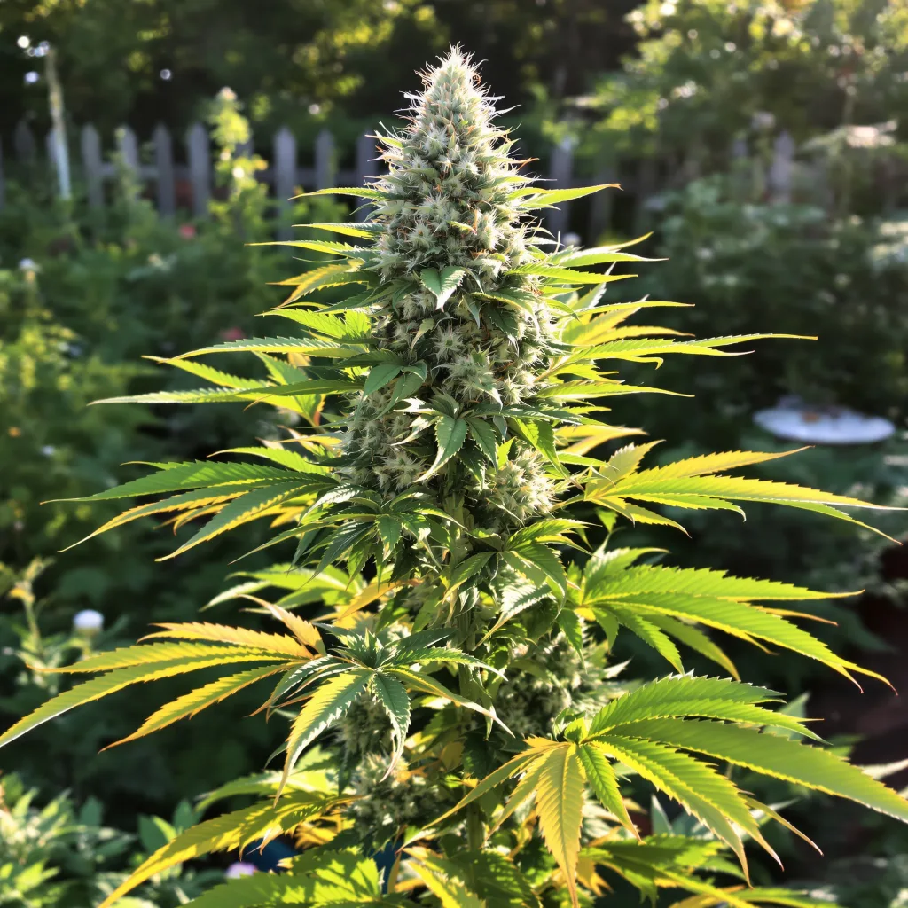 Redwood Kush 47% indica / 53% sativa flower with visible trichomes