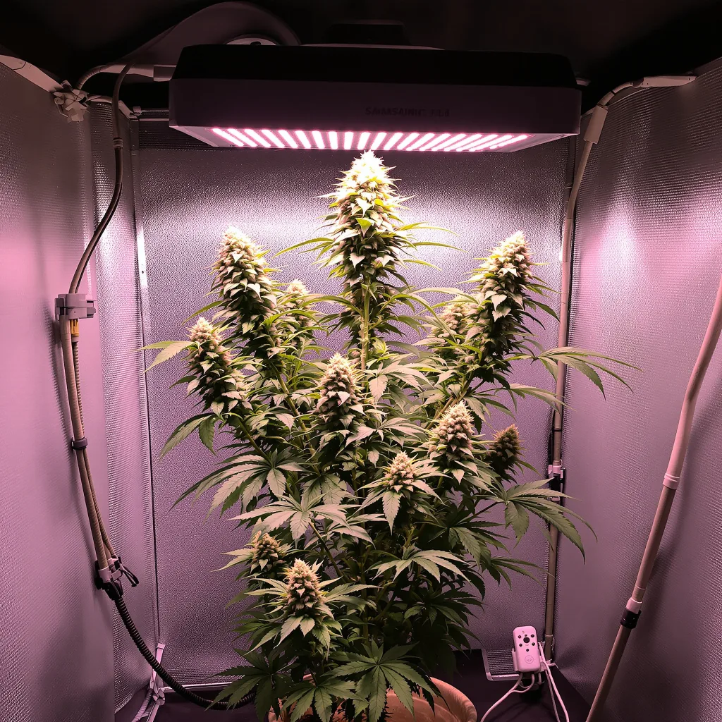 Rene Mist cannabis plant in flowering stage — 90-120 cm. Medium feminised