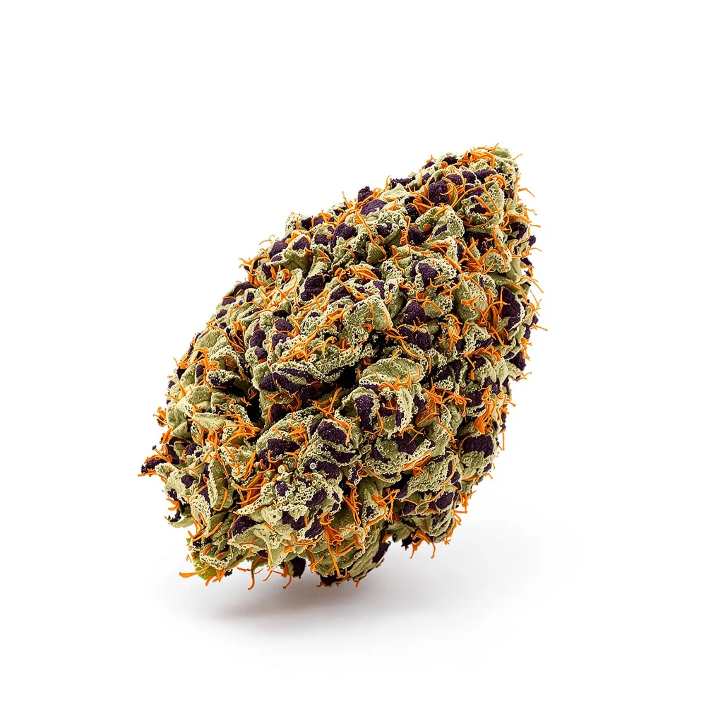 Reserve L.A.K. Federal 77% indica / 23% sativa flower with visible trichomes