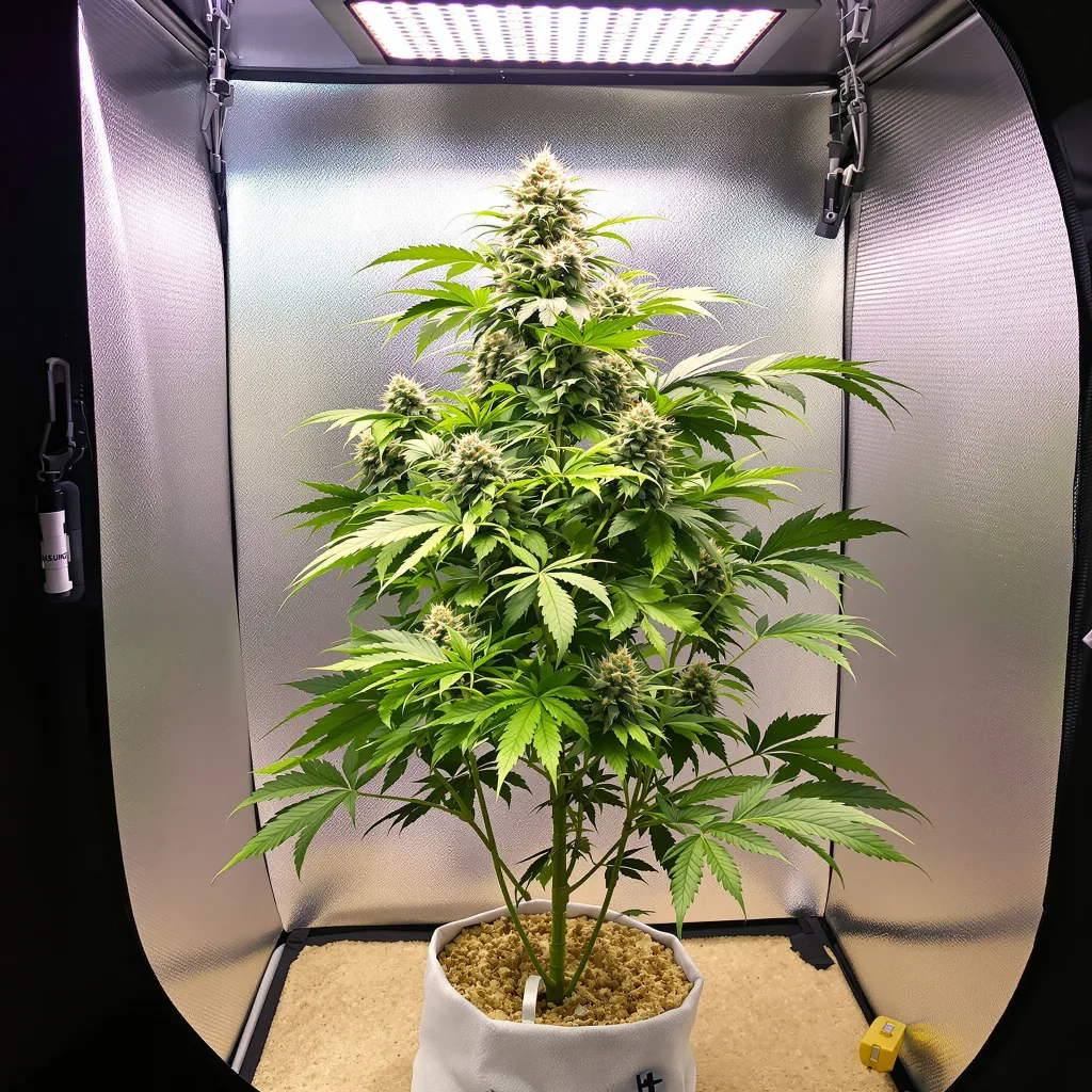 Rip City Purps cannabis plant in flowering stage — 90-120 cm. Medium feminised