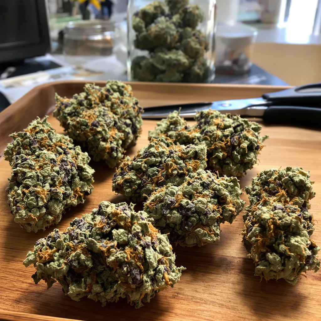 Rollex OG Kush 65% indica / 35% sativa flower with visible trichomes