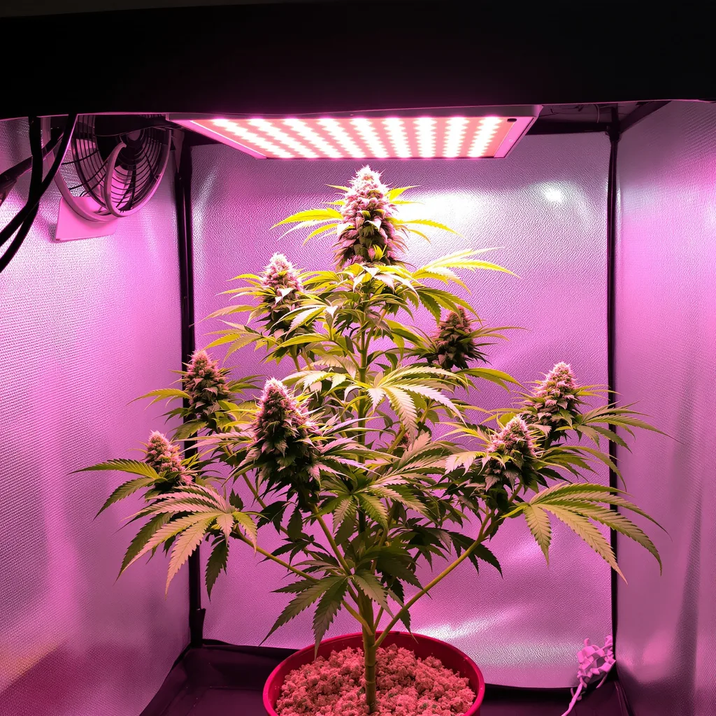 Romulan cannabis plant in flowering stage — Short feminised