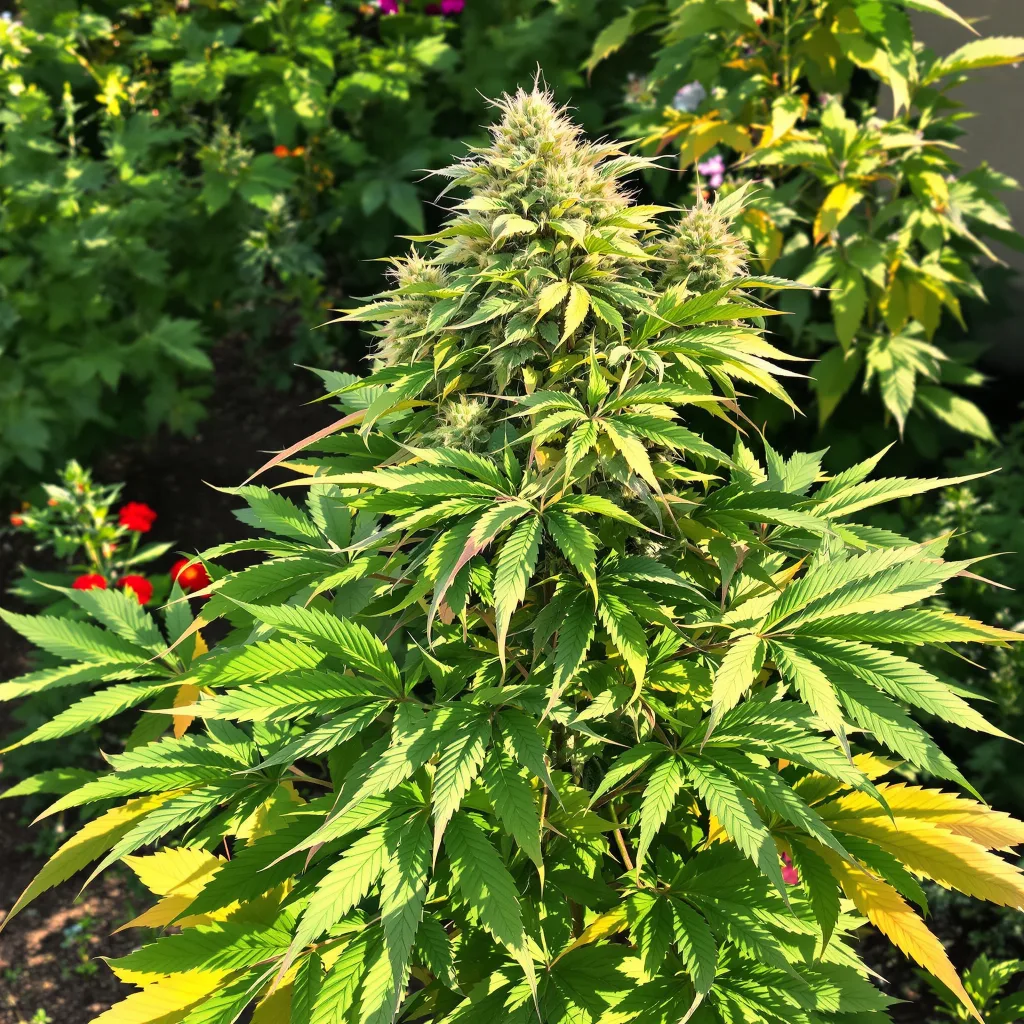 Romulan 67% indica / 33% sativa flower with visible trichomes