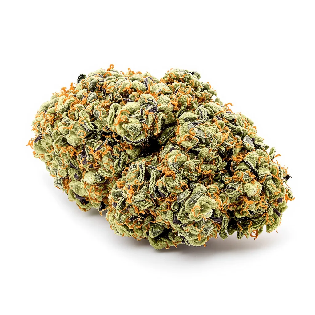 Royal Highness 60% indica / 40% sativa flower with visible trichomes