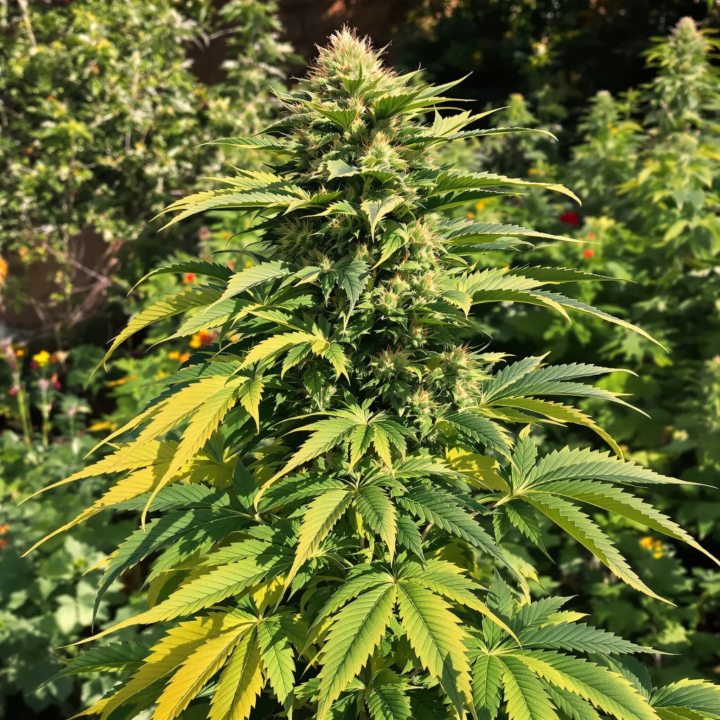 Rug Burn OG 68% indica / 32% sativa flower with visible trichomes