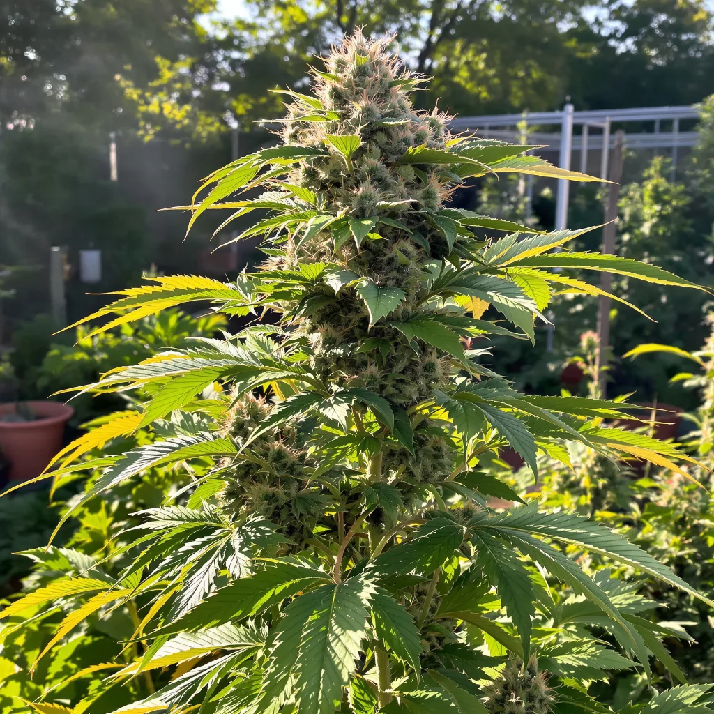 Satellite OG 37% indica / 63% sativa flower with visible trichomes