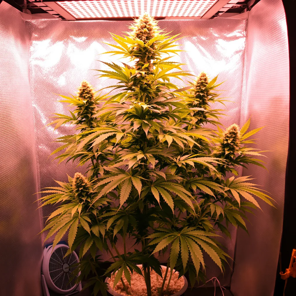 Schrom cannabis plant in flowering stage — 90-120 cm. Medium feminised