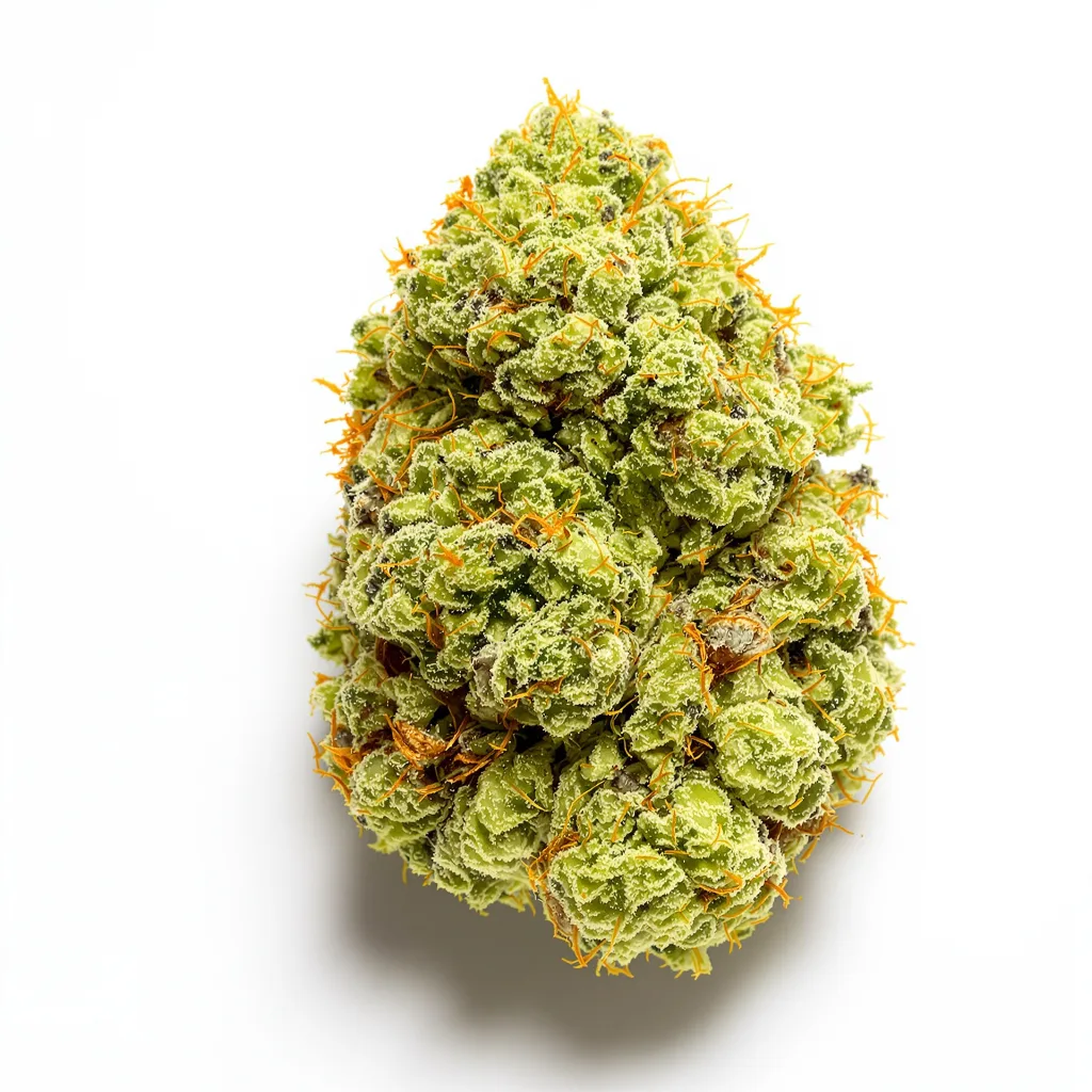 Schrom 20% indica / 80% sativa flower with visible trichomes