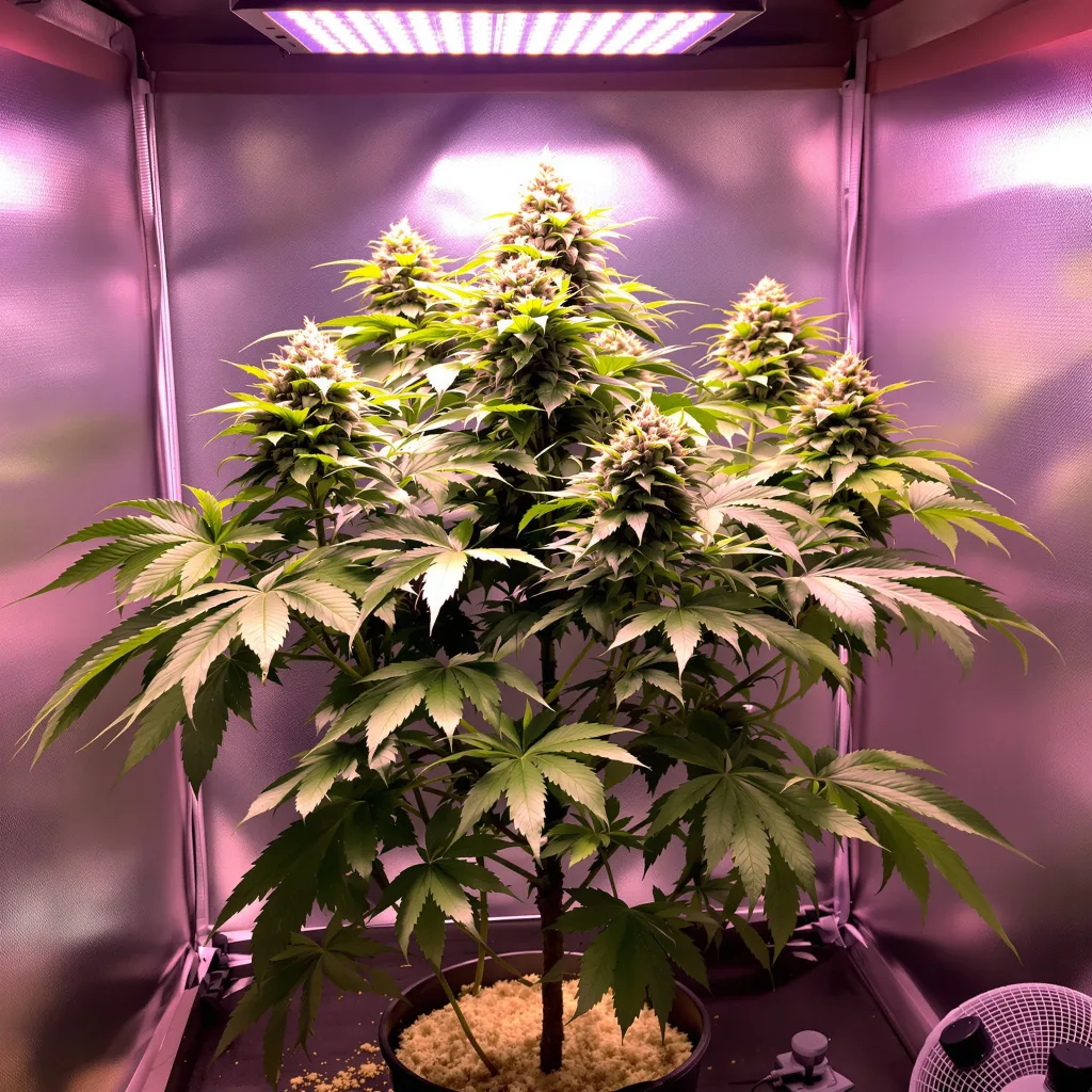 SFV OG cannabis plant in flowering stage — Short feminised