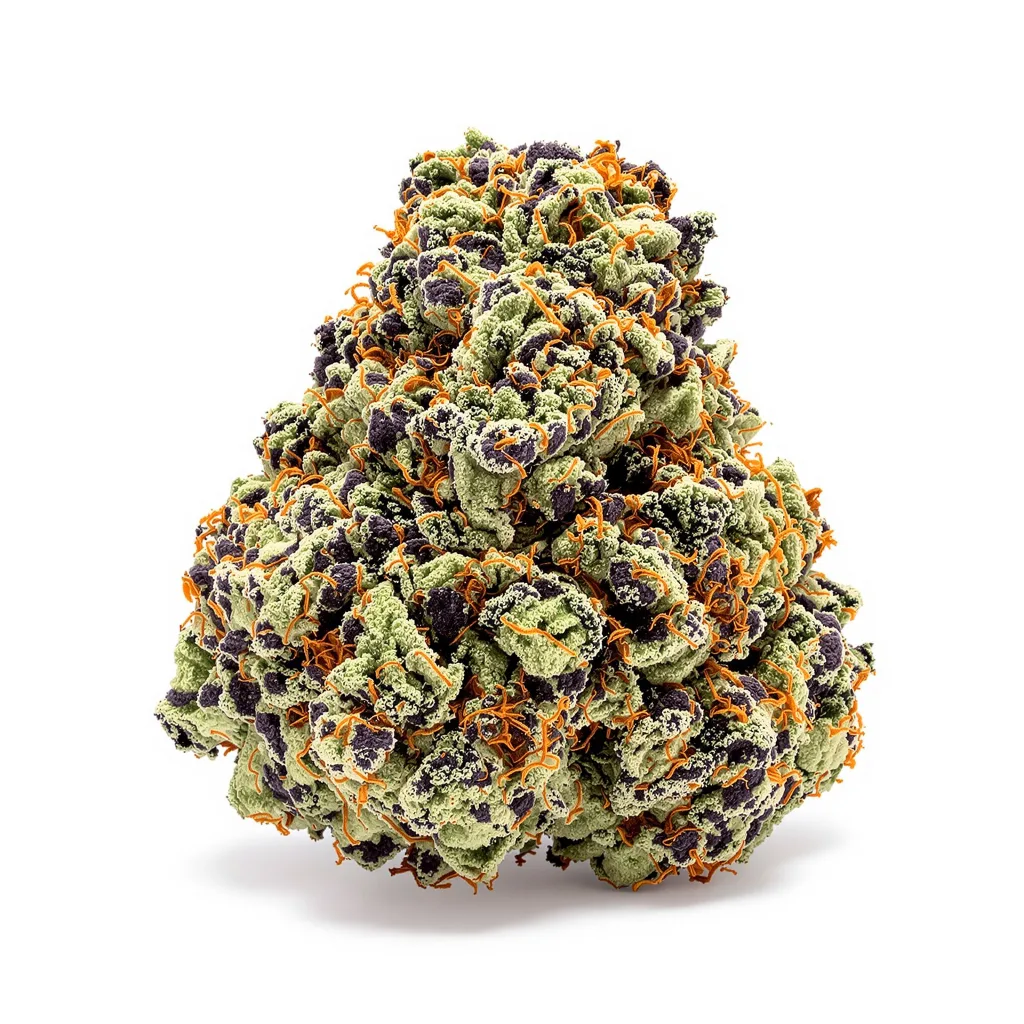 Shark Shock 80% indica / 20% sativa flower with visible trichomes