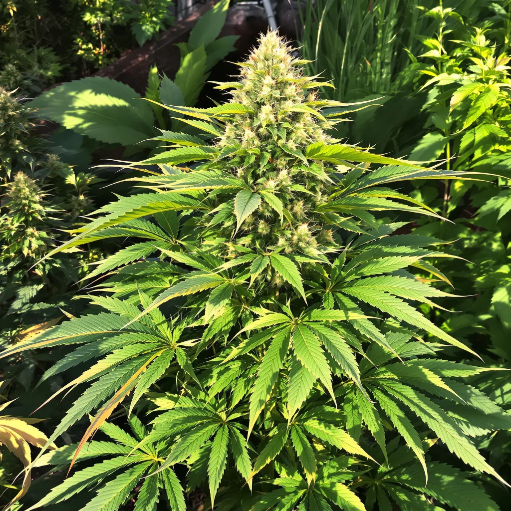Shiva Skunk 80% indica / 20% sativa flower with visible trichomes