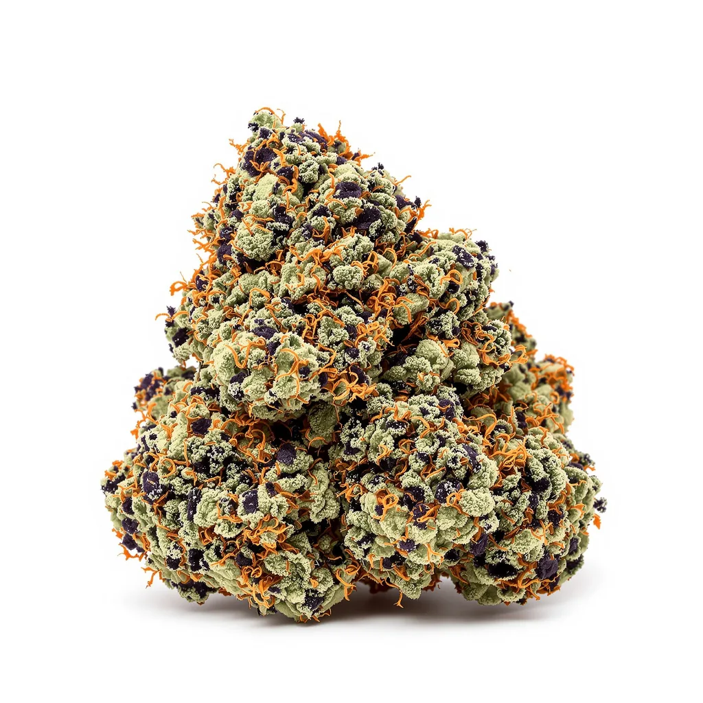 Shiva Skunk 80% indica / 20% sativa flower with visible trichomes