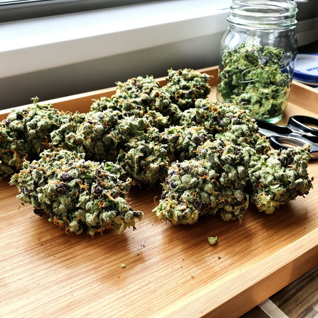 Sierra Mist 39% indica / 61% sativa flower with visible trichomes