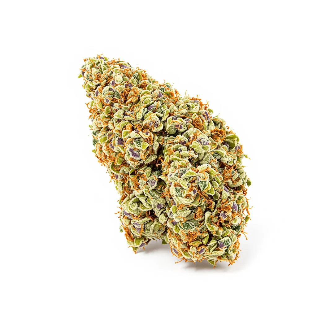 Silver Kush 28% indica / 72% sativa flower with visible trichomes