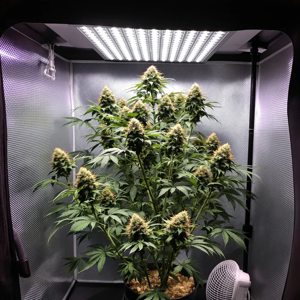 Silverfalls Kush cannabis plant in flowering stage — Medium (150-245 cm) feminised
