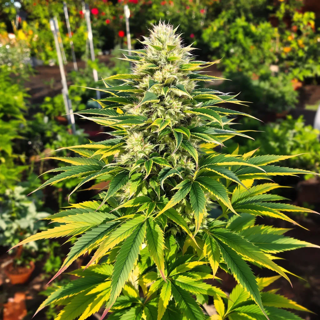 Skunk Diesel 82% indica / 18% sativa flower with visible trichomes